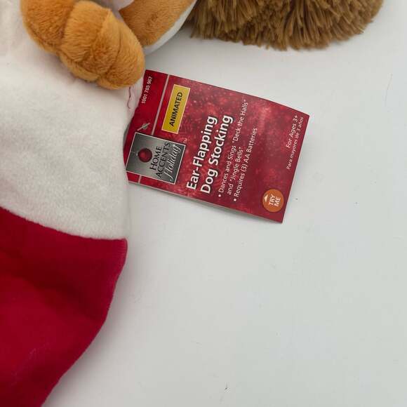 Home Accents Holiday Animated Singing and Ear-Flapping Plush Dog Christmas Stock - Picture 3 of 4